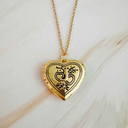 Nostalgic Heart Initial Open Locket Necklace