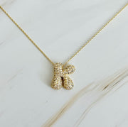 Ellison and Young Necklaces K / OS Crystal Bubble Initial Necklace