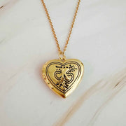 Ellison and Young Necklaces K / OS Nostalgic Heart Initial Open Locket Necklace