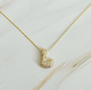 Ellison and Young Necklaces L / OS Crystal Bubble Initial Necklace