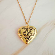 Ellison and Young Necklaces L / OS Nostalgic Heart Initial Open Locket Necklace