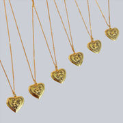 Nostalgic Heart Initial Open Locket Necklace