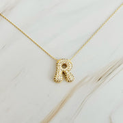 Ellison and Young Necklaces R / OS Crystal Bubble Initial Necklace