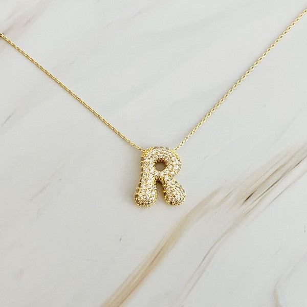 Ellison and Young Necklaces R / OS Crystal Bubble Initial Necklace