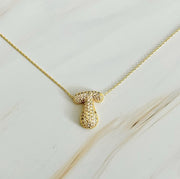 Ellison and Young Necklaces T / OS Crystal Bubble Initial Necklace