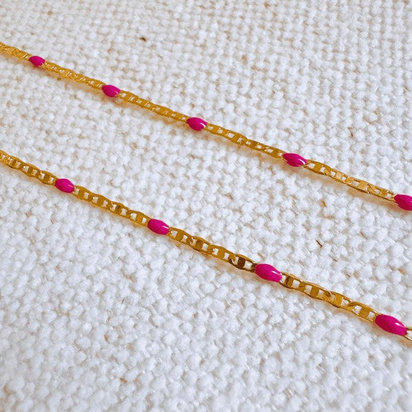 Ellison and Young Pink / OS Color Pop Enamel Chain Necklace