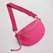 Ellison and Young Pink / OS Embossed Daisy Blossom Belt Sling Bag