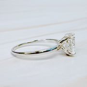 Ellison and Young Silver / OS Paved Halo Solitaire Moissanite Ring