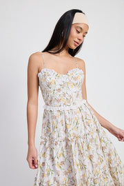 Emory Park Dresses MIDI FLORAL CORSET DRESS