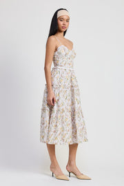 Emory Park Dresses MIDI FLORAL CORSET DRESS