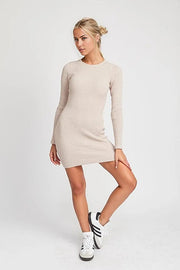 Dresses Ribbed Long Sleeve Mini Dress