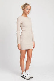 Dresses Ribbed Long Sleeve Mini Dress