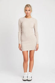 Dresses SAGE / S Ribbed Long Sleeve Mini Dress