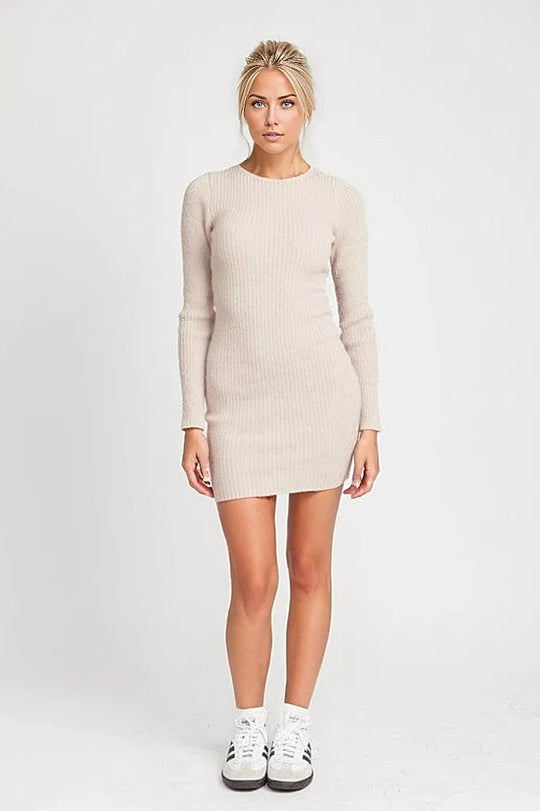 Dresses SAGE / S Ribbed Long Sleeve Mini Dress