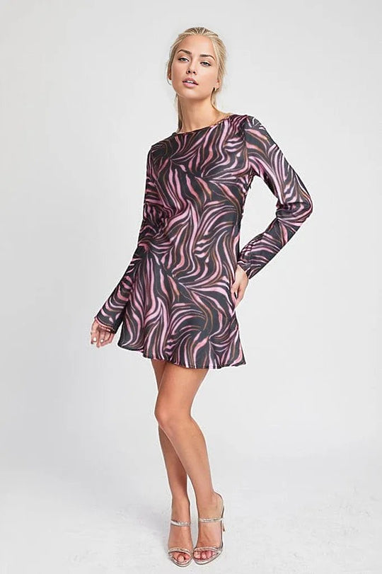 Dresses ZEBRA PURPLE / S Zebra Print Mini Dress