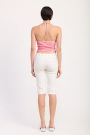 Emory Park SEQUIN HALTER TOP WITH CONTRAST TRIM