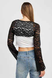 Shirts & Tops LONG SLEEVE LACE BOLERO