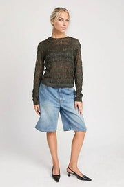 Emory Park Shirts & Tops Randee Glitter Crochet Top