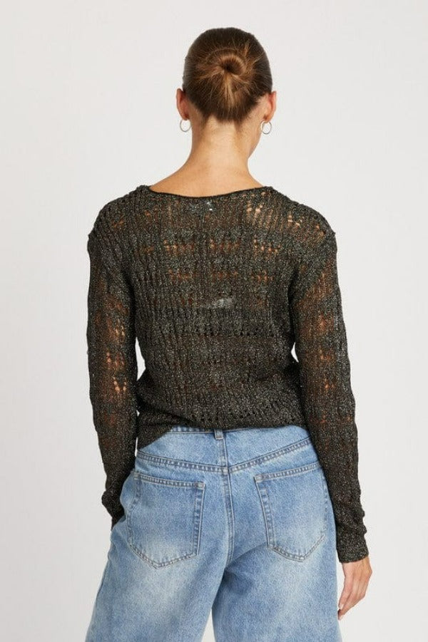 Emory Park Shirts & Tops Randee Glitter Crochet Top