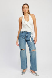 Shirts & Tops RUFFLED HALTER TOP