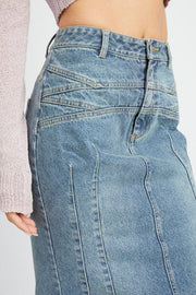 Emory Park Skirts Fluted Denim Skirt