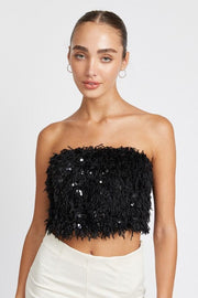 BLACK / S FEATHER TUBE TOP