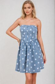 Star Denim Mini Dress