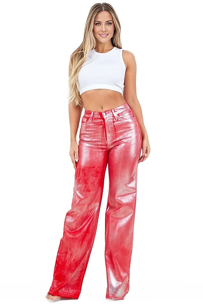 Metallic Coated Jeans 