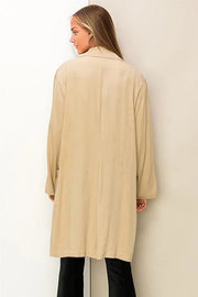 Right Round Button Front Oversized Coat