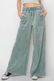 HYFVE Pants GRAY GREEN / S High Rise Wide Leg Drawstring Pants