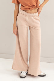 HYFVE Pants TAN / S High Rise Wide Leg Drawstring Pants