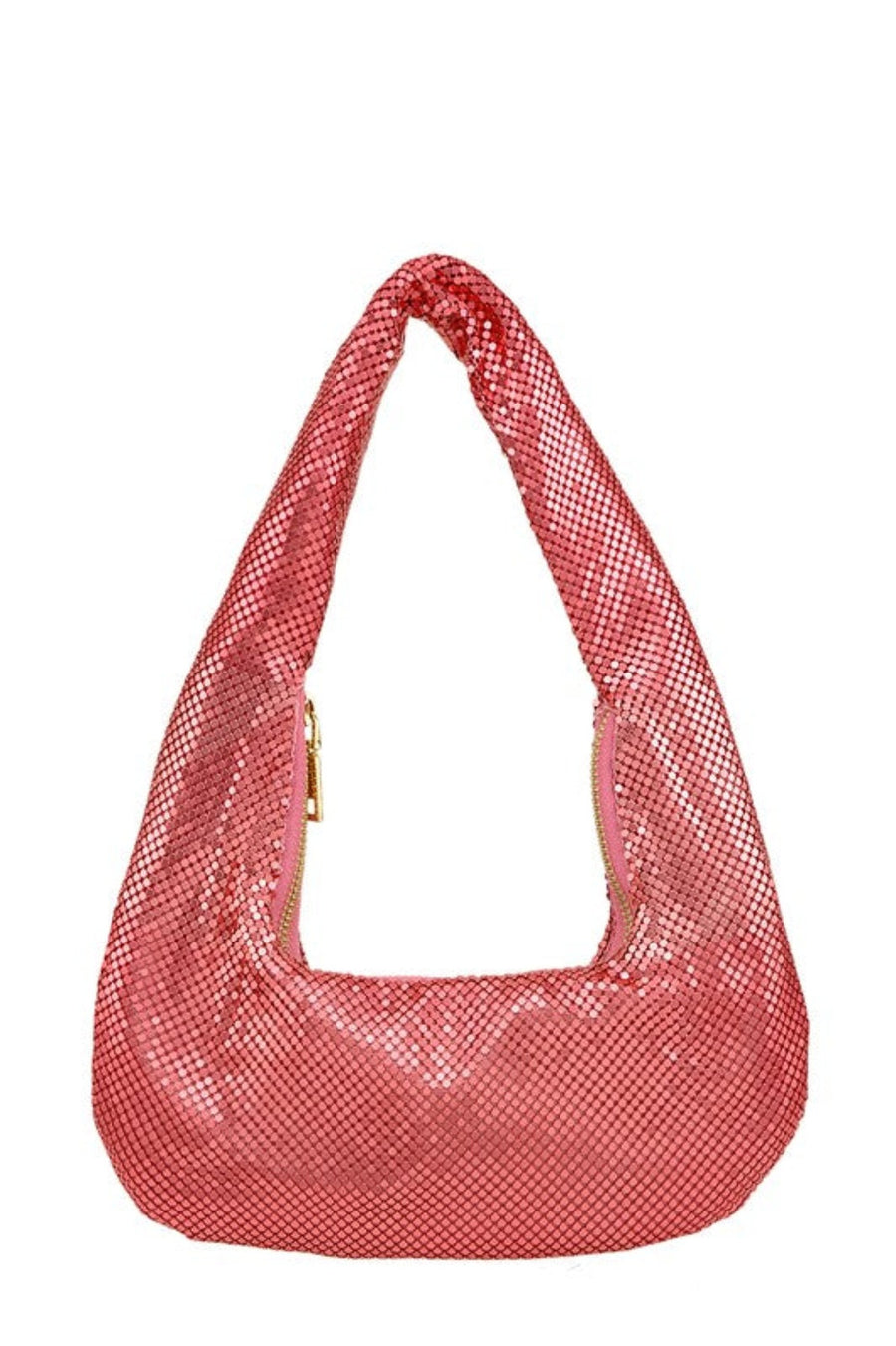 ICCO ACCESSORIES Handbags PINK / OS U Shape Metal Mesh Bag