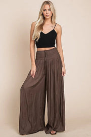 Ruched Casual waist wide resort pants