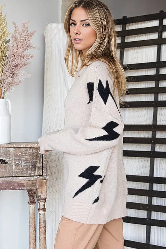 Lightening Bolt Crewneck Sweater