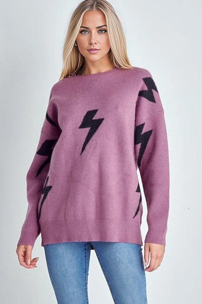 Lightening Bolt Crewneck Sweater