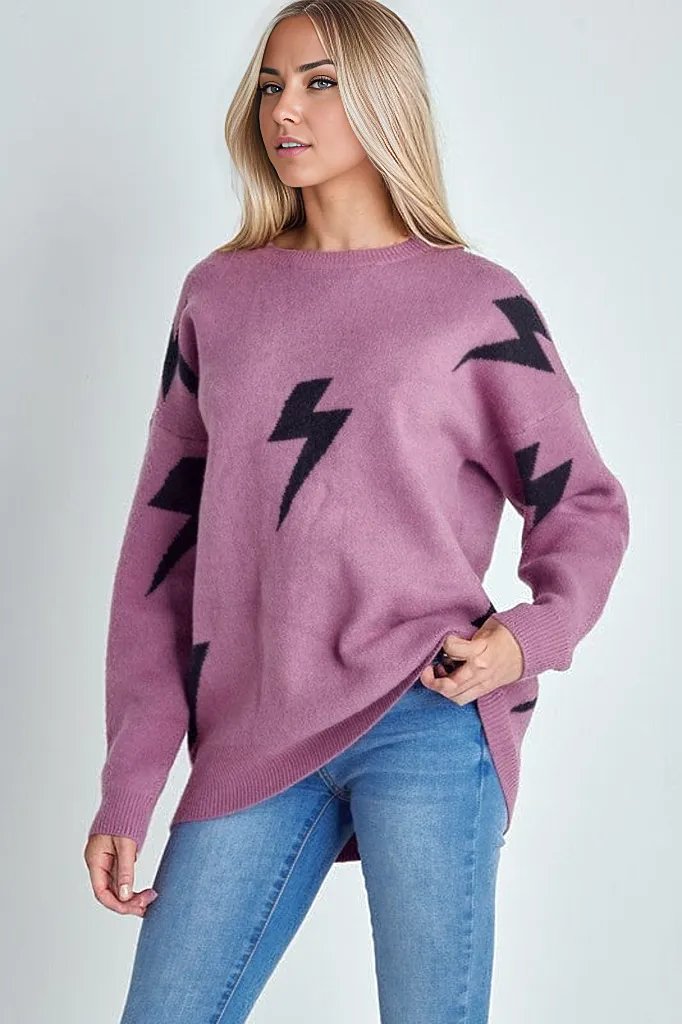 Lightening Bolt Crewneck Sweater