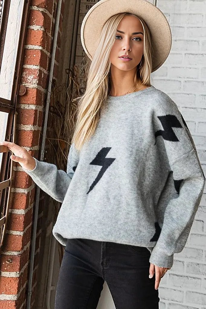 Lightening Bolt Crewneck Sweater