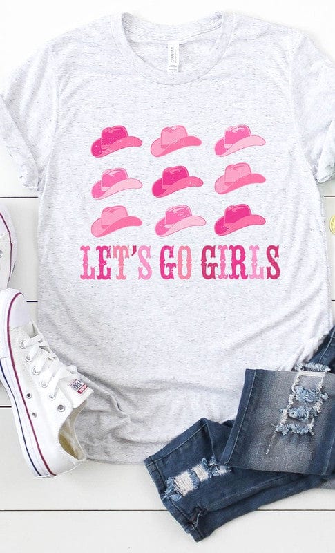 Kissed Apparel Shirts & Tops Ash Gray / XXL Curvy Plus Sizes Let's Go Girls Cowgirl Graphic Tee