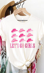 Kissed Apparel Shirts & Tops Cream / XXL Curvy Plus Sizes Let's Go Girls Cowgirl Graphic Tee