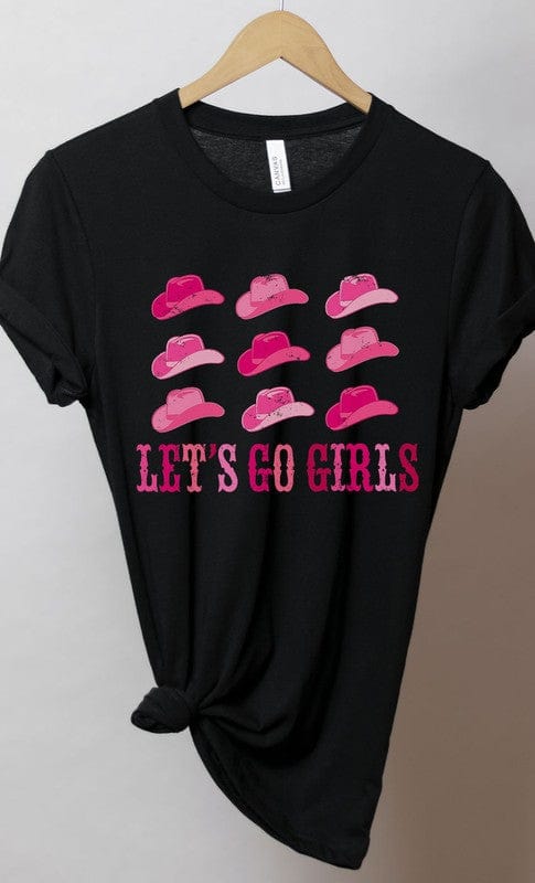 Kissed Apparel Shirts & Tops Heather Black / XXL Curvy Plus Sizes Let's Go Girls Cowgirl Graphic Tee