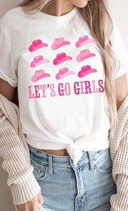 Kissed Apparel Shirts & Tops White / XXL Curvy Plus Sizes Let's Go Girls Cowgirl Graphic Tee