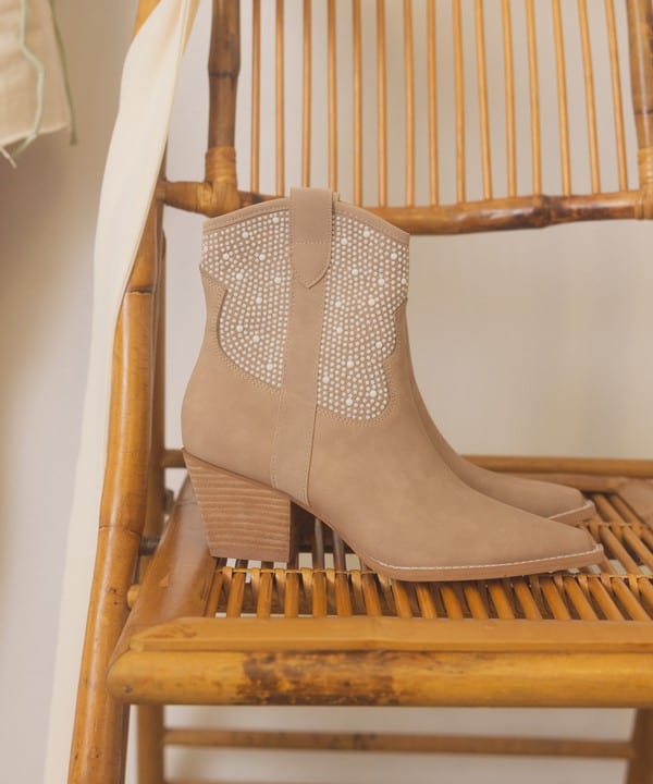 Cannes - Pearl Studded Western Boots