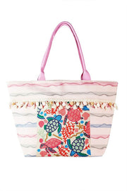 LA Jewelry Plaza Tote Bags AS PREVIEW / O/S Sea Life Beaded Embroidered Oversize Tote Bag