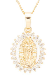 Saint Mary CZ Pendant Necklace