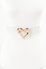 LA Jewelry Plaza Plus Size Hammered Heart Shape Transparent Belt