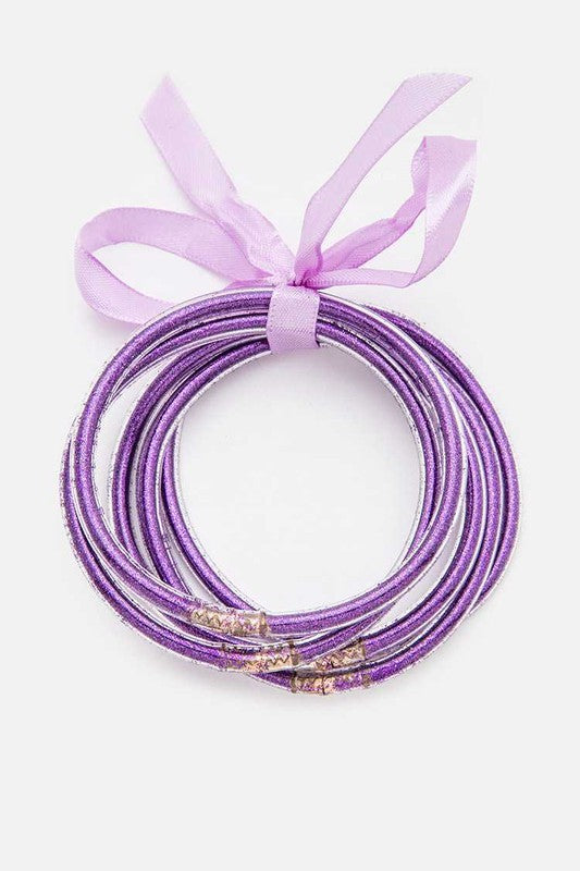 LA Jewelry Plaza Purple / O/S Gold Dust Stacking Bracelet Set