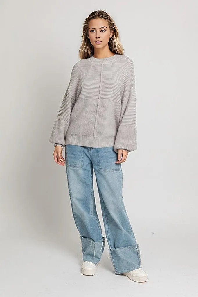 LE LIS Shirts & Tops Ribbed Knitted Sweater