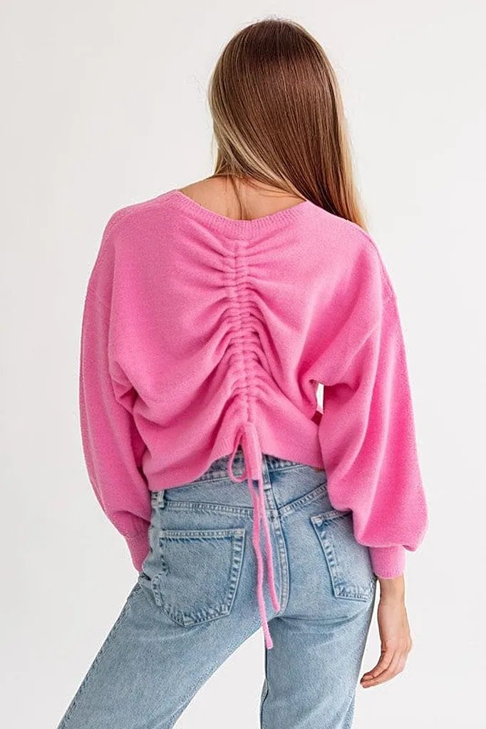 Fuzzy Sweater with Back Ruching