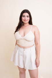 Plus Size Gingham Smocked Bralette