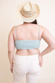 Leto Accessories Bras Plus Size Gingham Smocked Bralette